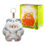 Plush toy resembling a bear in a costume with a 'Forest' box in the background